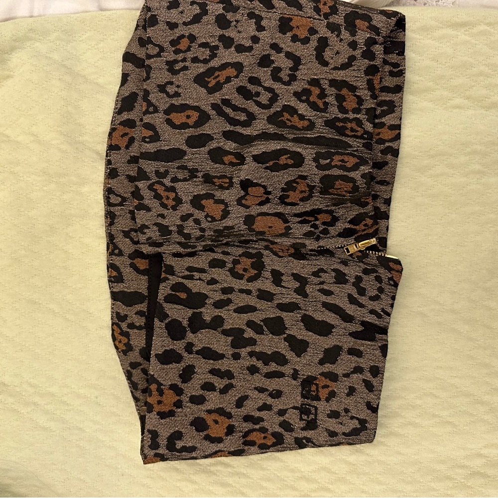 Ksubi Brown Leopard Print Strapless Blouse Crop Top